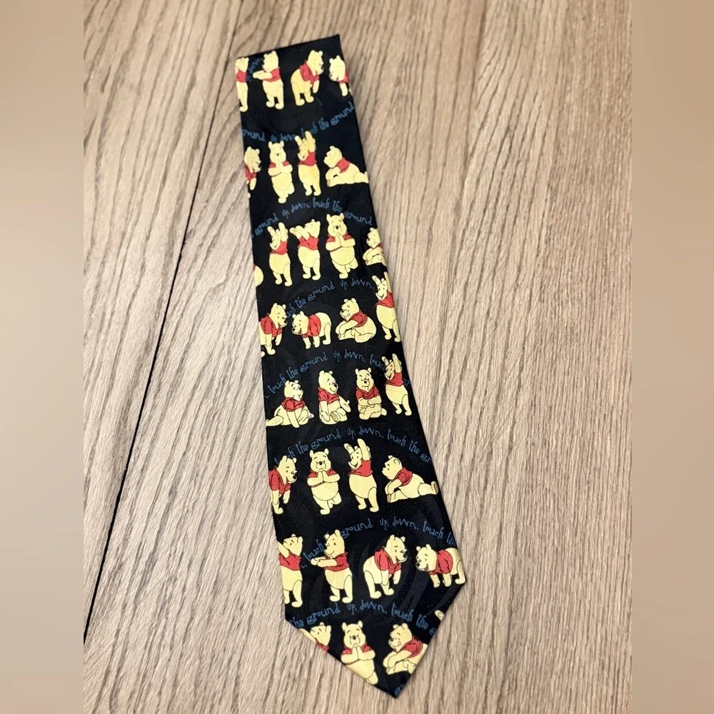 Disney Winnie The Pooh 100% Silk Tie Up Down Touch The Ground VINTAGE BK